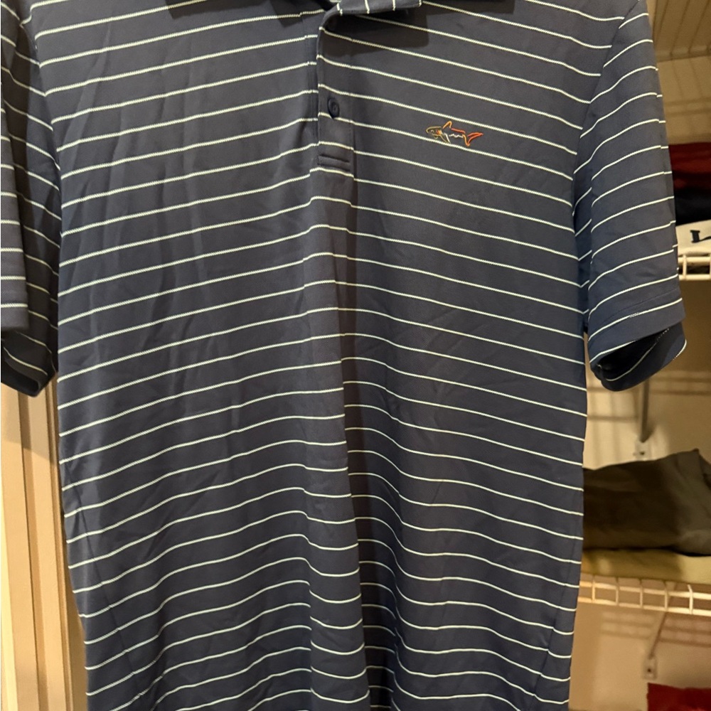 Greg Norman Collection Blue Striped Casual Button Down Shirt - barely worn
